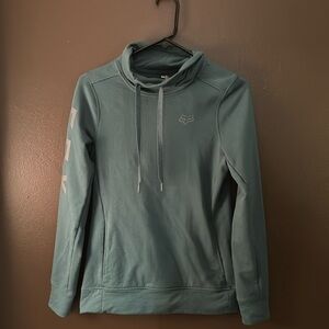 Fox Sweatshirt Womens Sz X-Small Dark Teal Scoop Neck Pullover Comfort Cozy